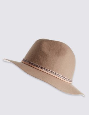 Pure Wool Braid Fedora Hat